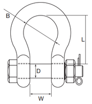 WIRECO GRADE S SHACKLE BOW TYPE, SAFETY PIN