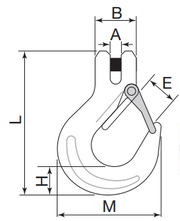 WIRECO GRADE 100 G100 CLEVIS SLING HOOK WITH LATCH