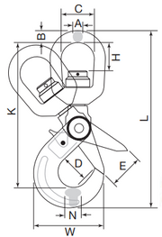 WIRECO GRADE 100 G100 EYE SWIVEL SELF LOCKING HOOK WITH  BALL BEARING